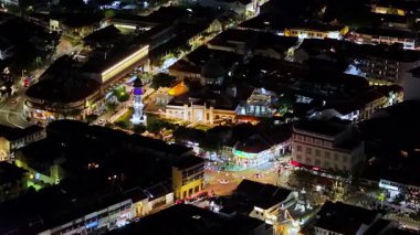 George Town, Penang, Malaysia - Nov 03 2024: A town at night with buildings and lights