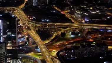 Bukit Bintang, Kuala Lumpur, Malaysia - Dec 07 2024: City at night with a lot of traffic and a lot of lights