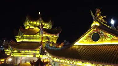 Raja Uda, Penang, Malaysia - Feb 23 2024: Majestic temple captured from above in stunning detail.