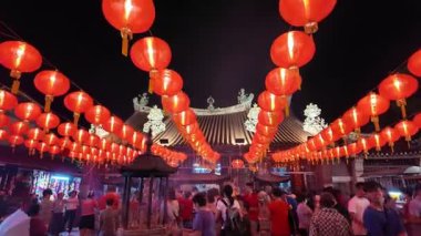 George Town, Penang, Malaysia - Feb 09 2024: A large crowd of people are gathered celebrate Chinese New Year