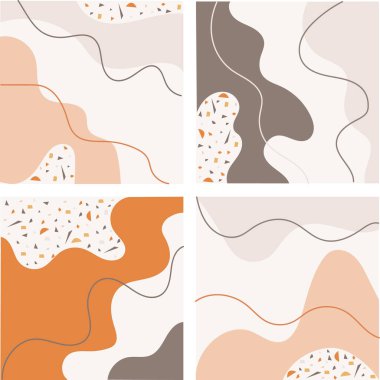 Memphis ve hipster stili grafik geometrik elementler. El çizimi soyut şekiller koleksiyon şekillerini ve dokuları kapsar