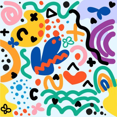 El çizimi soyut şekil deseni