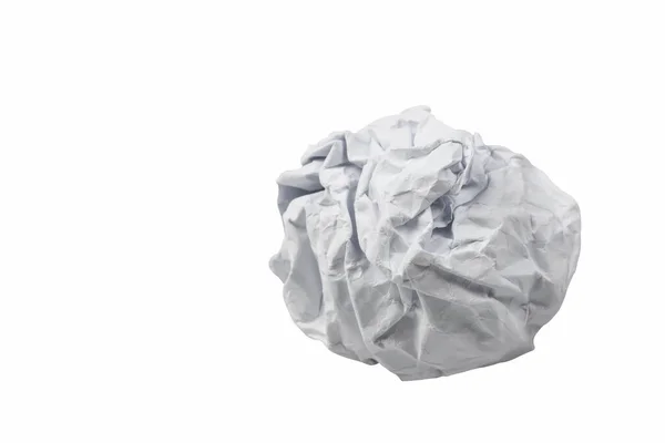 Piece Crumpled White Paper Isolated White Background — Stock Fotó