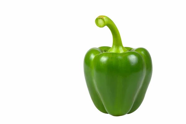 Groene Paprika Geïsoleerd Witte Achtergrond — Stockfoto