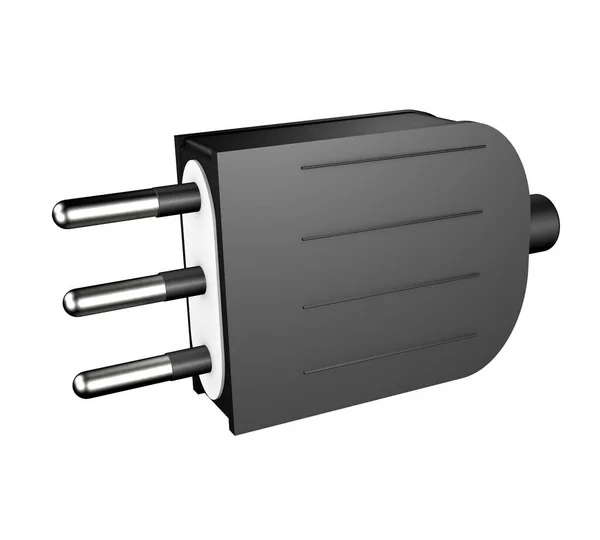 Cable Eléctrico Renderizado Con Enchufe —  Fotos de Stock