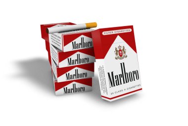 3 boyutlu Marlboro sigara paketi.