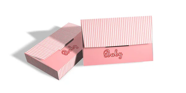 Vykreslování Růžový Kontejner Box Pro Malé Předměty Pro Dětské Dívčí — Stock fotografie