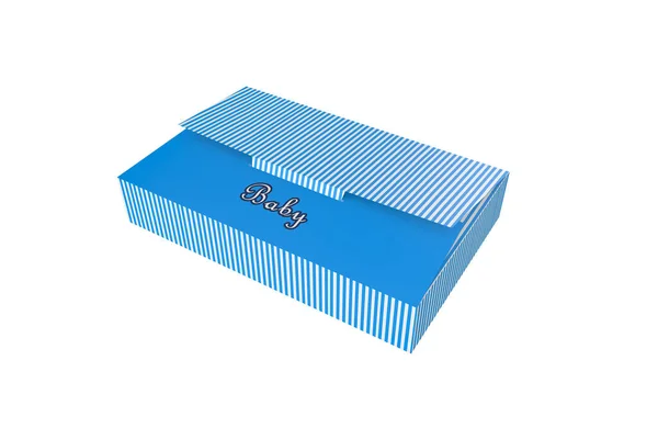 Vykreslování Modrý Kontejner Box Pro Malé Předměty Pro Dětské Dívčí — Stock fotografie