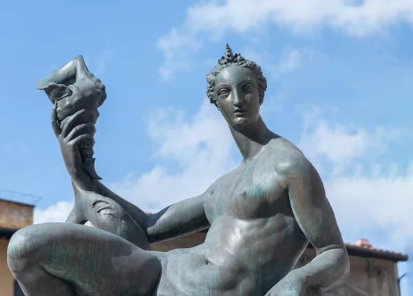 Firenze Italy August 2023 Statues Neptune Fountain Piazza Della Signoria — Stock Photo, Image