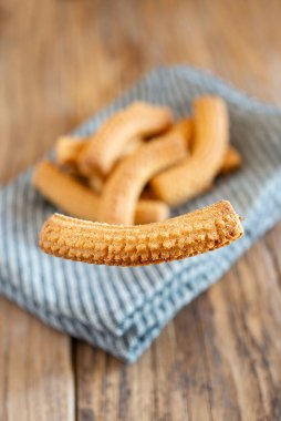 Eski Krumiri pasta geleneğinden İtalyan bisküvileri, tipik Piedmontese tatlıları