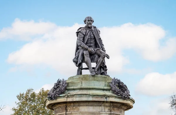 Primer Plano Estatua William Shakespeare Pieza Central Del Gower Memorial — Foto de Stock
