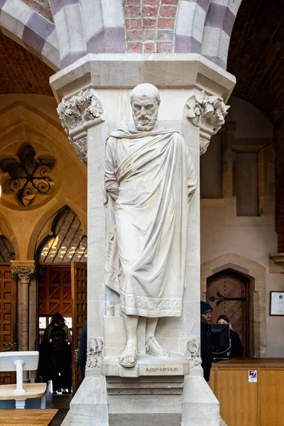 Estatua Aristóteles Universidad Oxford Museo Historia Natural Oxford Oxfordshire Reino — Foto de Stock