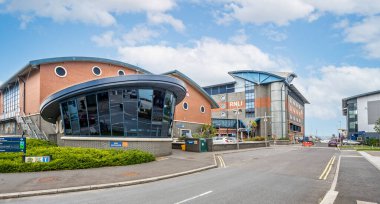 29 Nisan 2023 'te Poole, Dorset, İngiltere' deki RNLI Genel Merkezi binaları ve Koleji