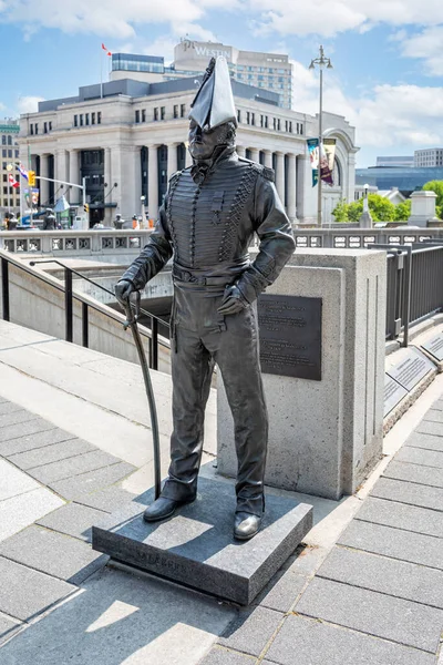 Primer Plano Estatua Del Teniente Coronel Michel Irumberry Salaberry Ottawa — Foto de Stock