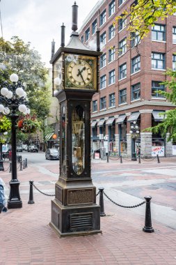 Close up of Gastown steam clock in Vancouver, British Columbia, Canada on 30 May 2023 clipart