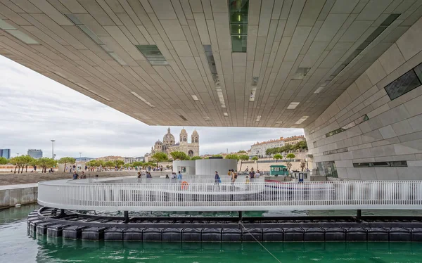 Marseilles Katedral Sett Utifrån Museum European Mediterranean Civilisations Marseille Frankrike — Stockfoto