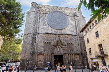 Santa Maria del Pi Bazilikası, Barselona, İspanya 28 Ağustos 2023