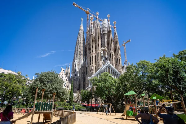Sagrada Familia Basiliek Barcelona Spanje Augustus 2023 — Stockfoto
