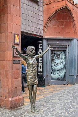 Statue of Cilla Black outside the Cavern Club in Liverpool, Lancashire, UK, on 20 May 2024 clipart