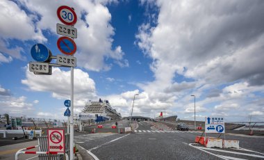 Yokohama International Cruise Passenger terminal, Osanbashi Pier, Yokohama, Japan on 24 September 2024 clipart