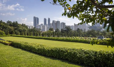 1 Ekim 2024 'te Busan, Kore' deki BM Anıt Mezarlığı 'nın geniş açılı görüntüsü