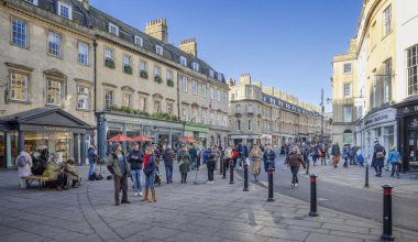 11 Ocak 2025 'te İngiltere' nin Bath kentindeki Gürcistan Milsom Caddesi 'nde panoramik manzara