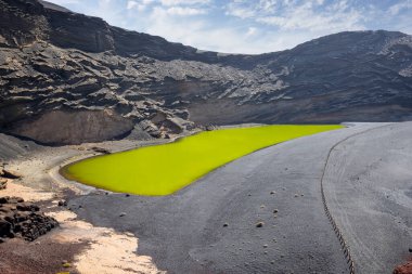 Amazing green lagoon at El Golfo, Lanzarote, Spain on 7 February 2025 clipart