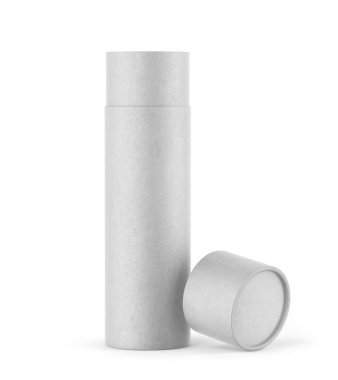 Craft Tube with a Tilted Lid Mockup - 3D Illustration Isolated on White