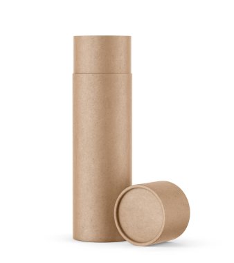 Craft Tube with a Lying Lid Mockup - 3D Illustration Isolated on White