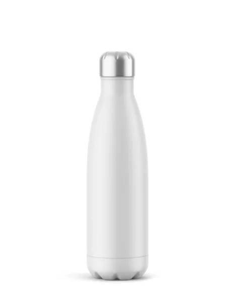 Soft Touch Thermos Bottle Metallic Cap Mockup Illustration Isolated White — Stok fotoğraf