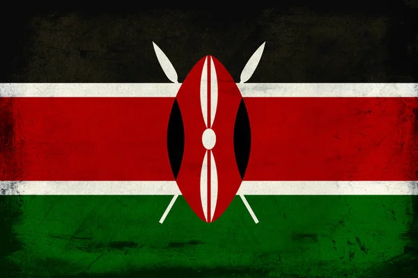 Grunge Flag Kenya Grunge Texture — Stock Photo, Image