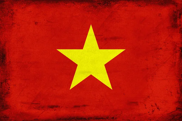 ベトナムの国旗を掲揚する 粒状の食感 — ストック写真