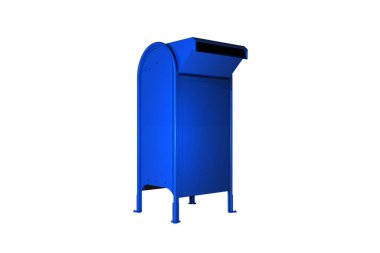 posta kutusu mavi beyaz arkaplan 3d oluşturma