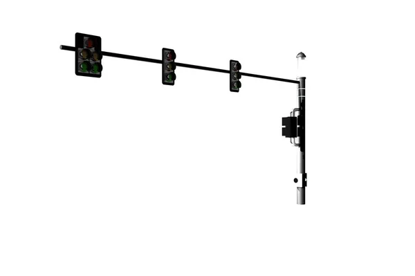 Traffic Light White Background Rendering — Stock Photo, Image