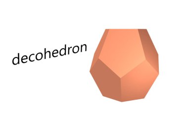 Geometrik şekil decohedron beyaz arkaplan 3d oluşturma