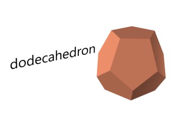Geometrik şekil on iki yüzlü beyaz arkaplan 3d oluşturma