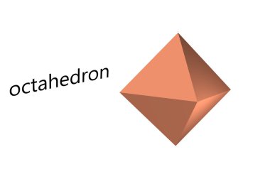 Geometrik şekil sekizyüzlü beyaz arkaplan 3d oluşturma