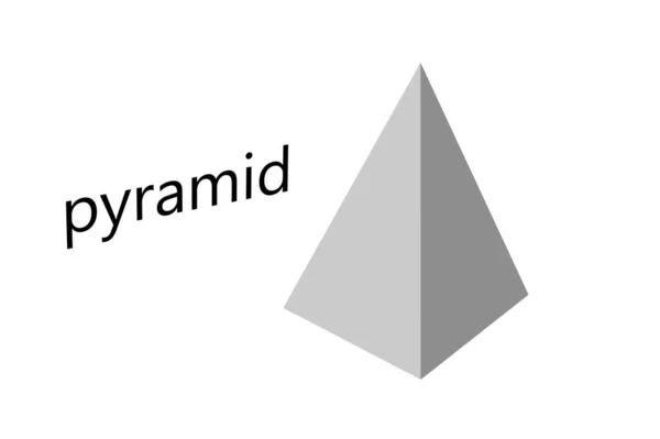 Onderwijs Voor Kinderen Geometrische Vorm Piramide Witte Achtergrond Rendering — Stockfoto