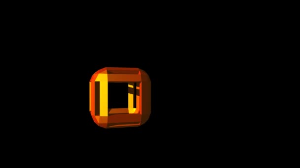 Abstract Bevel Cube Outline Moving Black Background Animation — Stock Video