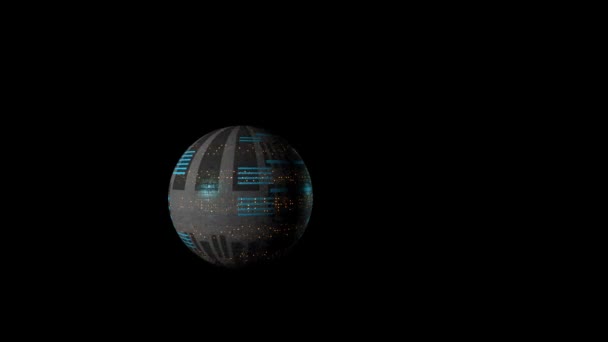 Abstract Sphere Space Base Texture Moving Black Background Animation — Stock Video