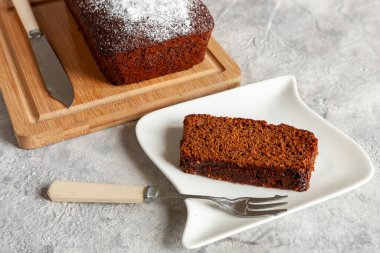 Lekach Yom Kippur Yahudi ballı baharatlı pastası. Yaklaş, seçici odaklanma