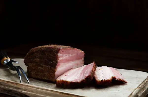 Homemade Smoked Pork Belly Royalty Free Stock Images