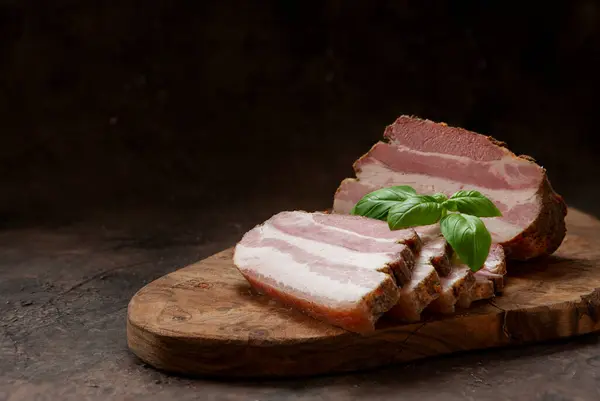 Homemade Smoked Pork Belly Stock Image