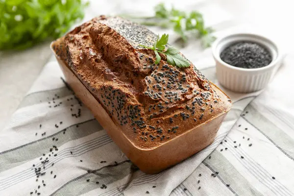 Homemade Freshly Made Yeast Free Gluten Free Red Lentil Bread Stock Photo