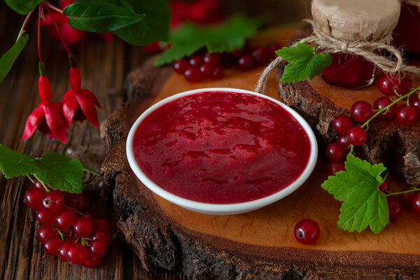 Traditional Homemade Cumberland Sauce Made Fresh Red Currants Royalty Free Stock Images