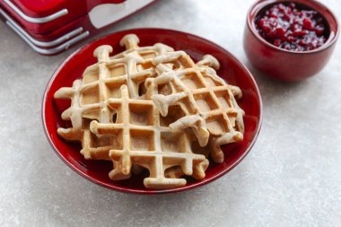 Gluten-free buckwheat waffles - healthy and wholesome food  clipart