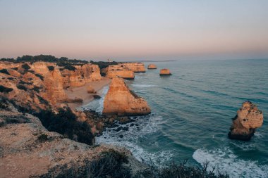 Sunset at the most beautiful Marinha Beach, Algarve