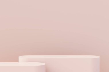 Soyut minimum ürün arkaplanı. Ürün sunumu için podyum kahverengi arka plan. 3d illüstrasyon.