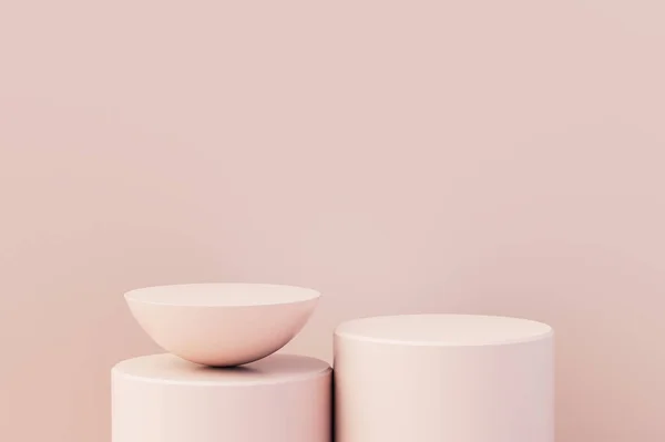 Ürün sunumu için 3d podyum pastel renk arkaplanı. 3d illüstrasyon.