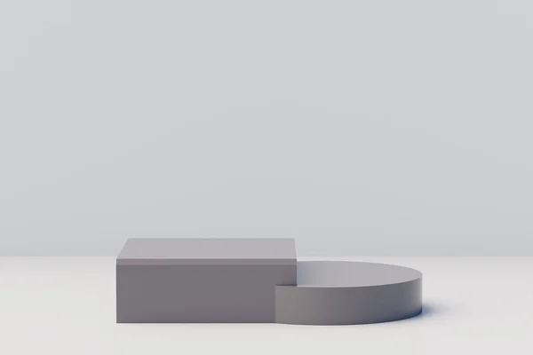 Abstract Minimaal Tafereel Met Geometrisch Trede Betonnen Sokkel Podia Witte — Stockfoto